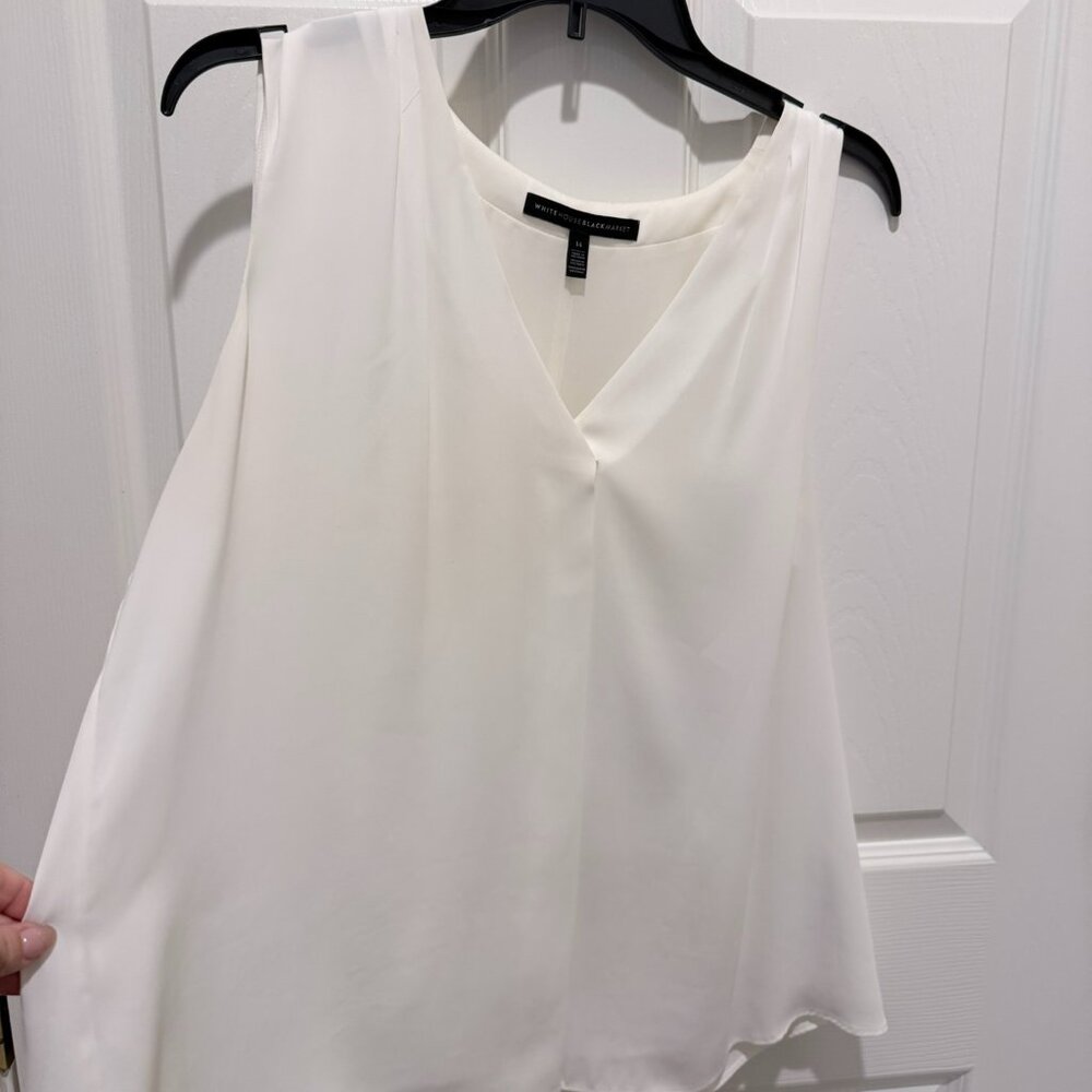 White House Black Market Sleeveless V-Neck Blouse
